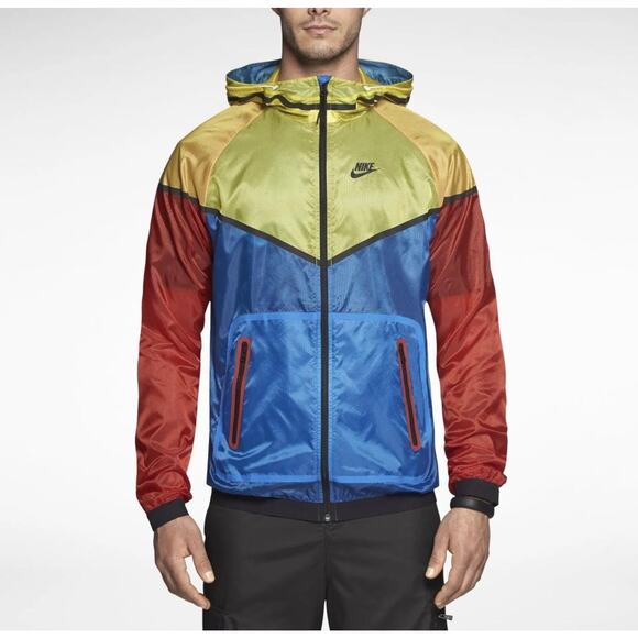 Nike AeroLoft Windrunner Jacket Mens Large Multicolor Hooded Full Zip 585109-720